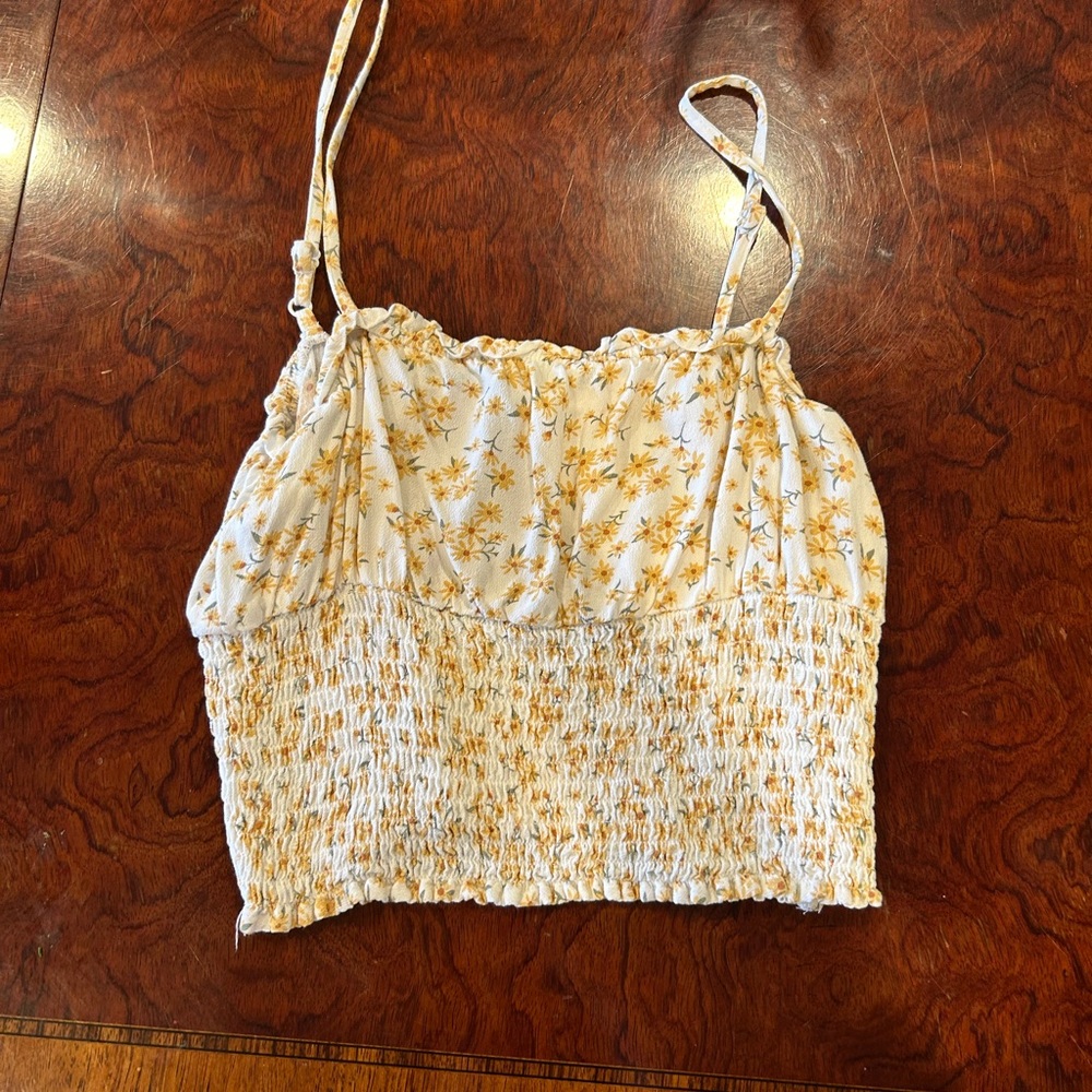 Sunflower print crop top